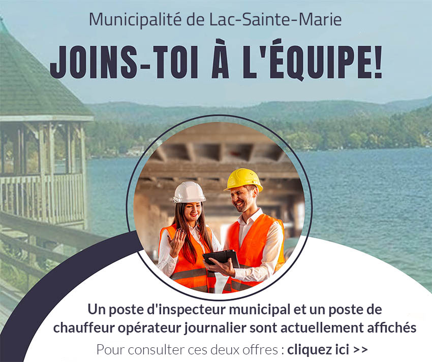 Municipalité de LacSainteMarie Page d'accueil